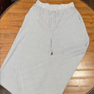 RVCA Black and White Striped Wide Leg Pants